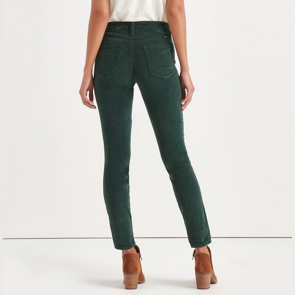Lucky Brand Corduroy Jeans Ava Skinny Mid-rise Dark Green - Picture 2 of 15